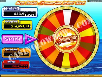 Mega Moolah Summertime Bonus Screen